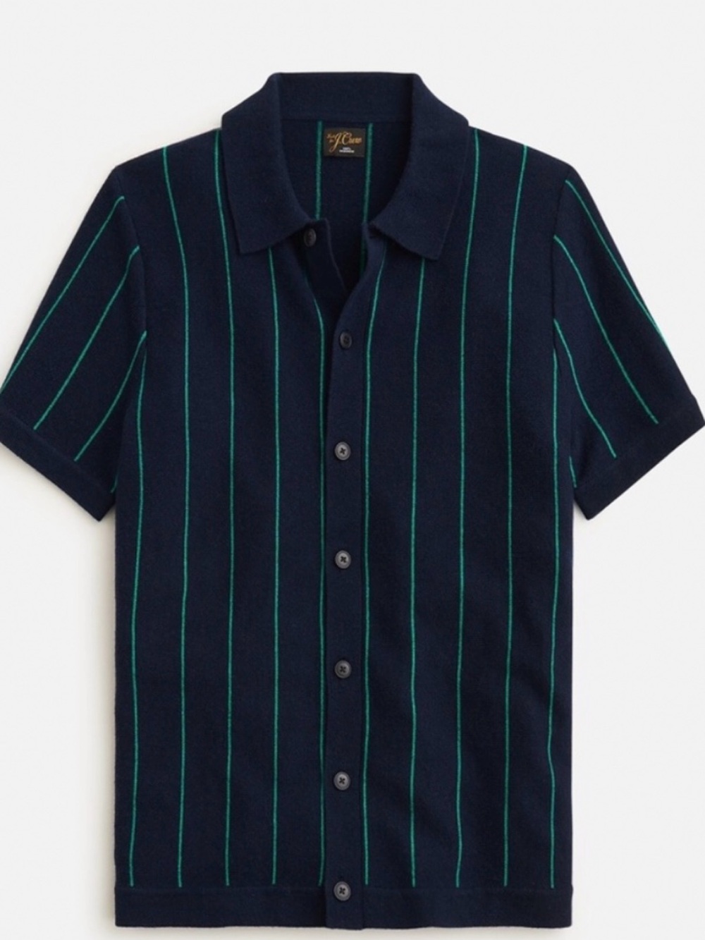 J Crew Cashmere Polo Striped Cardigan